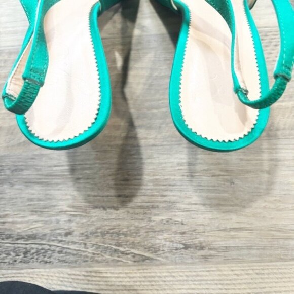 J.Crew Colette Slingback Pumps with Bow in Jungle Green - Size 8 - Picture 8 of 11